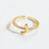 Wholesale Ring Copper Simple Letter Style Electroplating Inlaid With Zircon