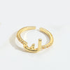 Wholesale Ring Copper Simple Letter Style Electroplating Inlaid With Zircon