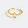 Wholesale Ring Copper Simple Letter Style Electroplating Inlaid With Zircon