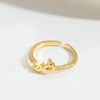 Wholesale Ring Copper Simple Letter Style Electroplating Inlaid With Zircon
