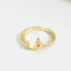 Wholesale Ring Copper Simple Letter Style Electroplating Inlaid With Zircon