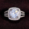 Wholesale Ring Copper Simulation Diamond Zircon Geometric Style For Women And Couple