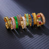 Wholesale Ring Copper Synthetic Zircon Geometric Stacking Style Electroplated