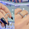 Wholesale Ring Copper Zircon Geometric Couple Stacked Design