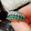 Wholesale Ring Copper Zircon Geometric Double Row Water Drop Design For Women
