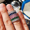 Wholesale Ring Copper Zircon Geometric Double Row Water Drop Design For Women