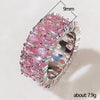 Wholesale Ring Copper Zircon Geometric Double Row Water Drop Design For Women