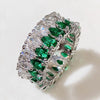 Wholesale Ring Copper Zircon Geometric Double Row Water Drop Design For Women