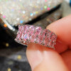 Wholesale Ring Copper Zircon Geometric Double Row Water Drop Design For Women