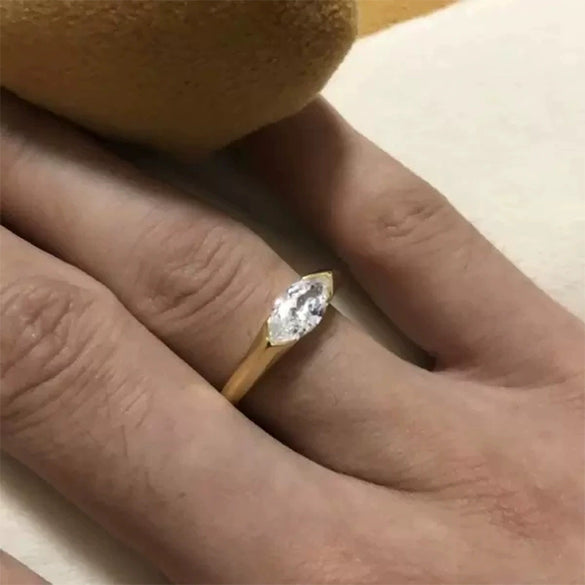 Wholesale Ring Copper Zircon Geometric Horse Eye Shape Unisex Light Luxury Style