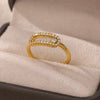 Wholesale Ring Copper Zircon Geometric Ushaped Electroplated Light Luxury Open Slidable Decompression Ring For Women