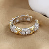Wholesale Ring Copper Zircon Letter Cross Open Ring For Female