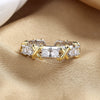 Wholesale Ring Copper Zircon Letter Cross Open Ring For Female
