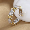 Wholesale Ring Copper Zircon Letter Cross Open Ring For Female