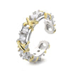 Wholesale Ring Copper Zircon Letter Cross Open Ring For Female