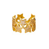Wholesale Ring Copper Zircon Star Multilayer Cut Out 18K Goldplated For Women