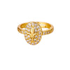 Wholesale Ring Copper Zircon Star Multilayer Cut Out 18K Goldplated For Women