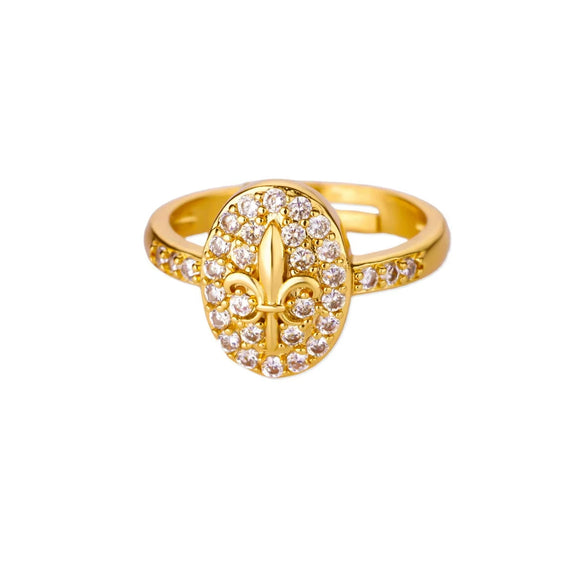 Wholesale Ring Copper Zircon Star Multilayer Cut Out 18K Goldplated For Women