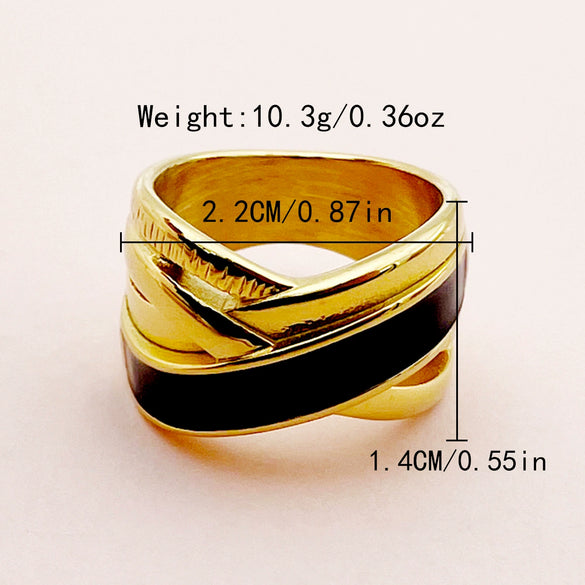 Wholesale Ring French Retro Style Cross Stainless Steel Electroplated