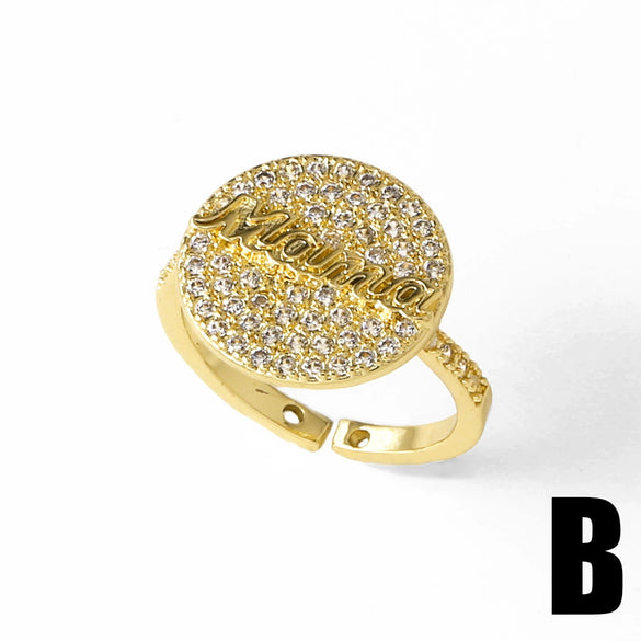 Wholesale Ring Fruit Cherry Love Open Style Copper Electroplated Heart Shape