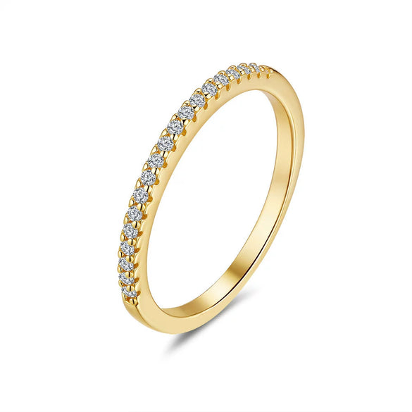 Wholesale Ring Geometric Moissanite 925 Silver 18K Gold Plated Set With Diamonds For Women