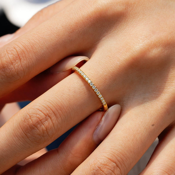 Wholesale Ring Geometric Moissanite 925 Silver 18K Gold Plated Set With Diamonds For Women