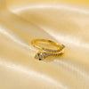 Wholesale Ring Gold Electroplated Copper Heart Flower Geometric For Girls