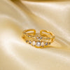 Wholesale Ring Gold Electroplated Copper Heart Flower Geometric For Girls