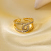 Wholesale Ring Gold Electroplated Copper Heart Flower Geometric For Girls