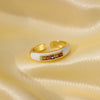 Wholesale Ring Gold Electroplated Copper Heart Flower Geometric For Girls