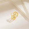 Wholesale Ring Gold Electroplated Copper Heart Flower Geometric For Girls