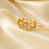 Wholesale Ring Gold Electroplated Copper Heart Flower Geometric For Girls