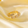Wholesale Ring Gold Electroplated Copper Heart Flower Geometric For Girls