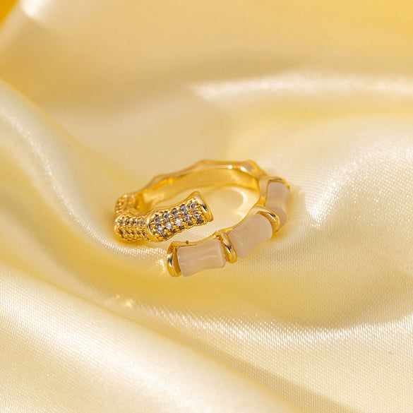 Wholesale Ring Gold Electroplated Copper Heart Flower Geometric For Girls
