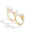 Wholesale Ring Imitation Pearl Fan Shell Geometric Style Metal Electroplating