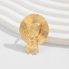 Wholesale Ring Imitation Pearl Fan Shell Geometric Style Metal Electroplating