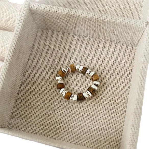 Wholesale Ring Imitation Pearl Geometric Style Handmade Electroplated For Unisex