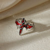 Wholesale Ring Imitation Pearl Stainless Steel Geometric Heart Electroplated