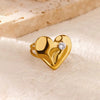 Wholesale Ring Imitation Pearl Stainless Steel Heartshaped Geometric Retro Simple Inlay Electroplated For Women