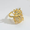 Wholesale Ring Insect Style Geometric Copper Electroplating Microinlaid Zircon Ladybug Design Women's