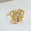 Wholesale Ring Insect Style Geometric Copper Electroplating Microinlaid Zircon Ladybug Design Women's