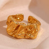 Wholesale Ring Jewelry 316L Stainless Steel 18K Gold Plated Geometric Asymmetrical Tinfoil Open Style
