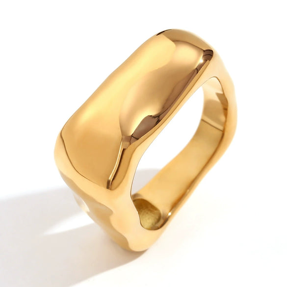 Wholesale Ring Jewelry Stainless Steel 18K Gold Plated Geometric Heart Microembedded Creative Ring For Women