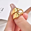 Wholesale Ring Jewelry Titanium Steel Electroplated Geometric 12 Constellation Pattern Light Luxury Style Unisex