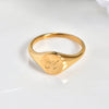Wholesale Ring Jewelry Titanium Steel Electroplated Geometric 12 Constellation Pattern Light Luxury Style Unisex