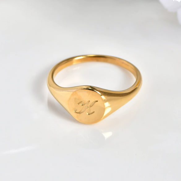 Wholesale Ring Jewelry Titanium Steel Electroplated Geometric 12 Constellation Pattern Light Luxury Style Unisex
