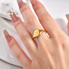 Wholesale Ring Jewelry Titanium Steel Electroplated Geometric 12 Constellation Pattern Light Luxury Style Unisex