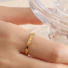 Wholesale Ring Jewelry 316L Stainless Steel 18K Gold Plated Waveshaped Design For Women
