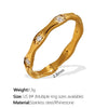 Wholesale Ring Jewelry 316L Stainless Steel 18K Gold Plated Waveshaped Design For Women