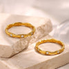 Wholesale Ring Jewelry 316L Stainless Steel 18K Gold Plated Waveshaped Design For Women